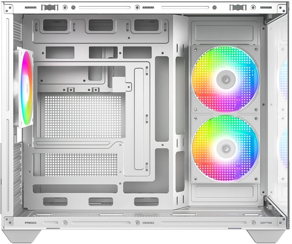 Корпус ID-Cooling View 500 белый без БП mATX 9x120mm 1xUSB2.0 1xUSB3.0 audio bott PSU — миниатюра 3