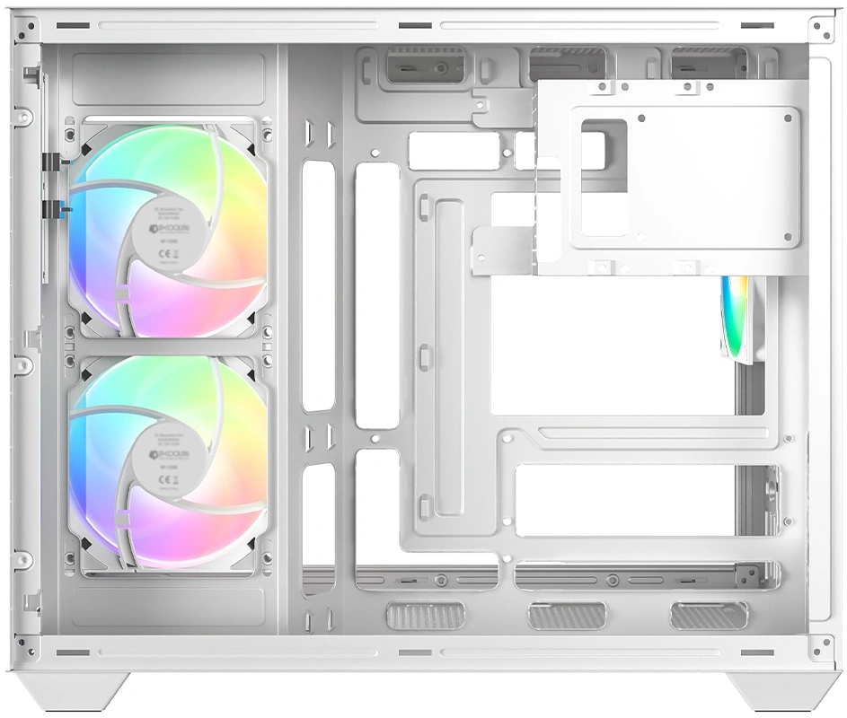 Корпус ID-Cooling View 500 белый без БП mATX 9x120mm 1xUSB2.0 1xUSB3.0 audio bott PSU — миниатюра 4