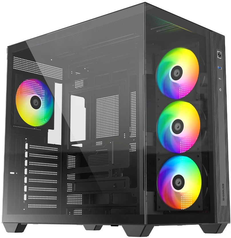 Корпус ID-Cooling View 510 черный без БП ATX 10x120mm 2x140mm 1xUSB3.0 audio bott PSU — фото 1