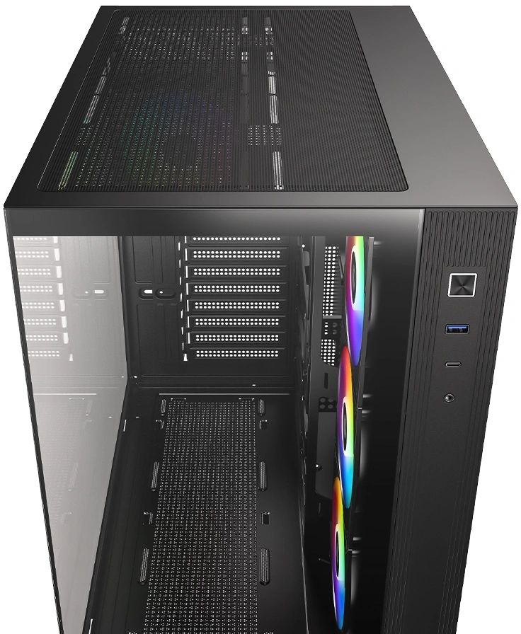 Корпус ID-Cooling View 510 черный без БП ATX 10x120mm 2x140mm 1xUSB3.0 audio bott PSU — миниатюра 5