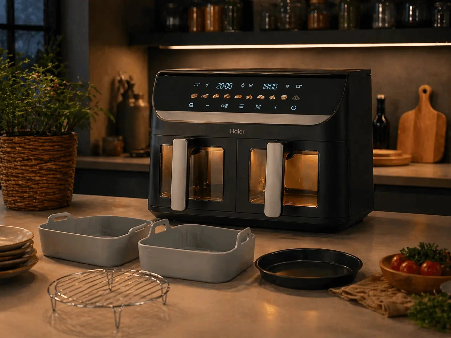 Аэрогриль Haier HAF-702 5.5л 2300Вт черный (FZ03Q9M01RU) — миниатюра 9