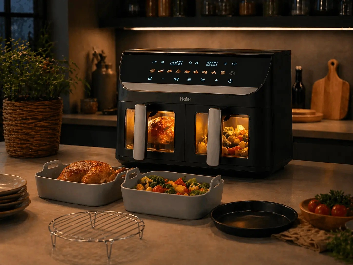 Аэрогриль Haier HAF-702 5.5л 2300Вт черный (FZ03Q9M01RU) — миниатюра 10