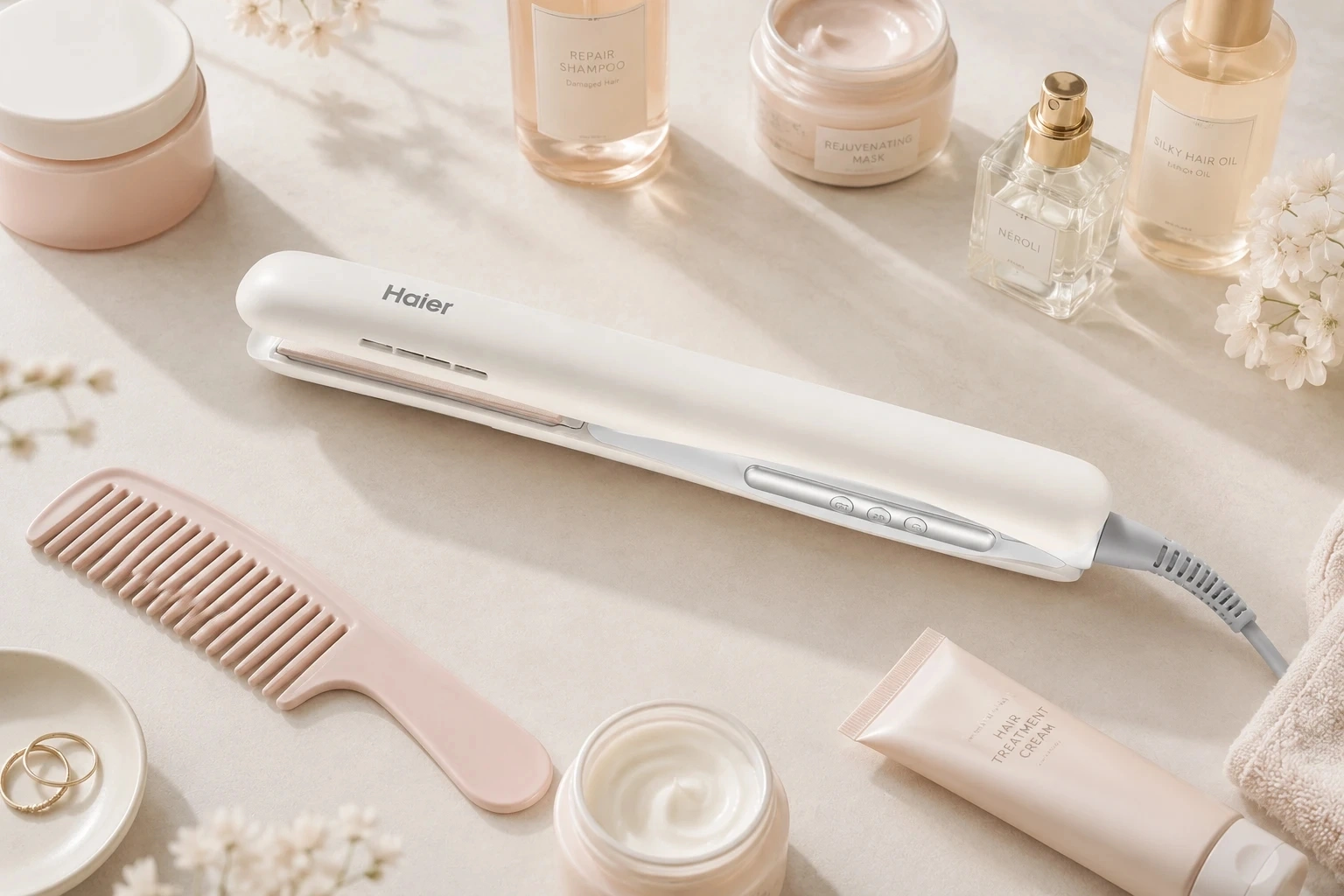 Выпрямитель Haier HHS-620 42Вт белый макс.темп.:220С (FZ0003E01RU) — миниатюра 6