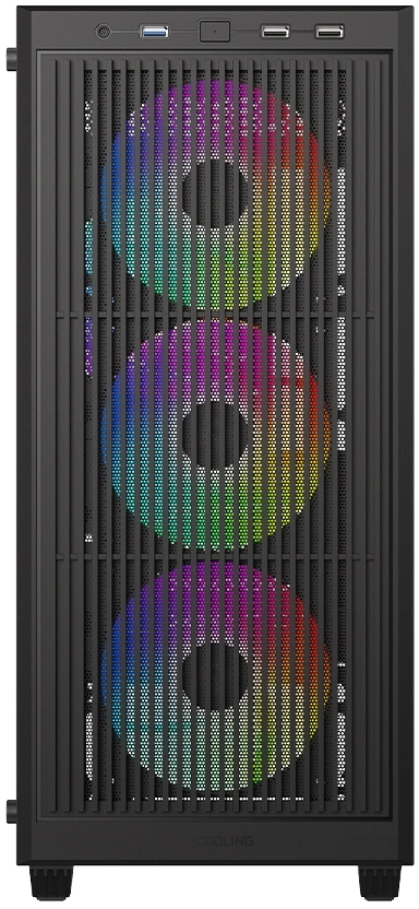 Корпус ID-Cooling Ware 300 черный без БП mATX 6x120mm 2xUSB2.0 1xUSB3.0 audio bott PSU — миниатюра 2