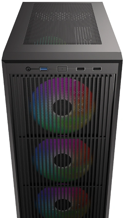 Корпус ID-Cooling Ware 300 черный без БП mATX 6x120mm 2xUSB2.0 1xUSB3.0 audio bott PSU — миниатюра 5