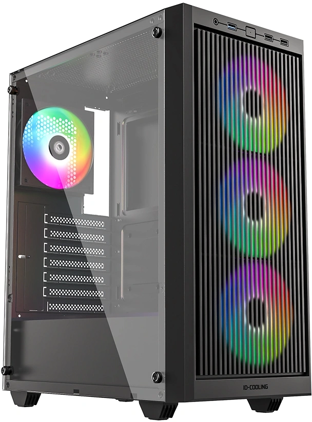Корпус ID-Cooling Ware 310 черный без БП ATX 6x120mm 2xUSB2.0 1xUSB3.0 audio bott PSU — фото 1
