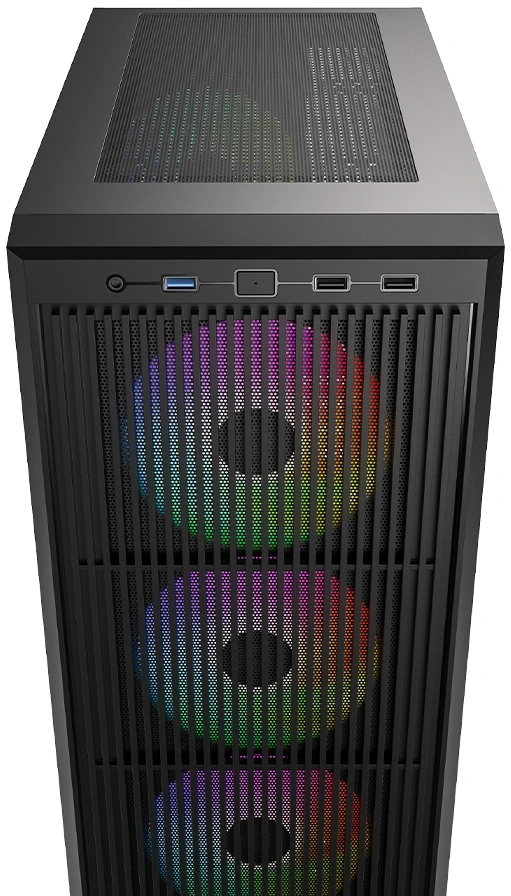 Корпус ID-Cooling Ware 310 черный без БП ATX 6x120mm 2xUSB2.0 1xUSB3.0 audio bott PSU — миниатюра 6