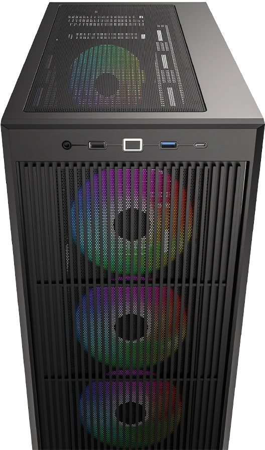 Корпус ID-Cooling Ware 510 черный без БП ATX 7x120mm 5x140mm 1xUSB2.0 1xUSB3.0 audio bott PSU — миниатюра 5