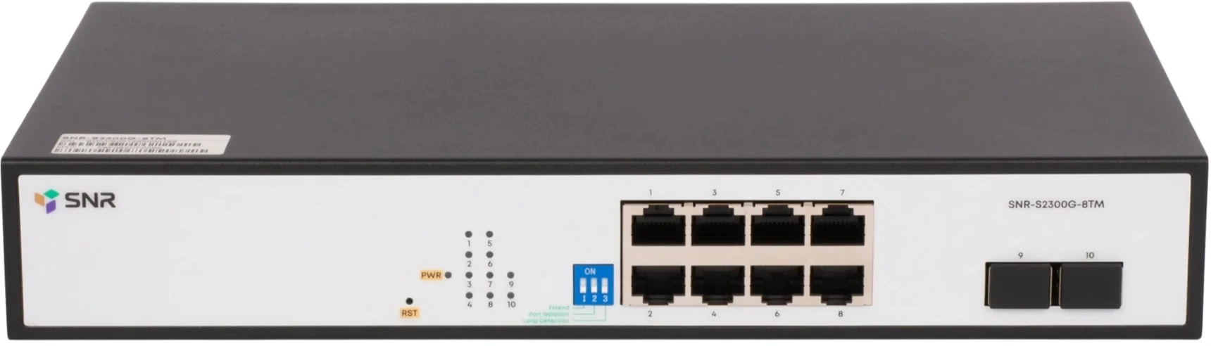 SNR SNR-S2300G-8TM Управляемый Web-smart коммутатор уровня 2, 8 портов 10/100/1000Base-T, 2 порта 1/2.5G SFP, встроенный БП ~220V AC