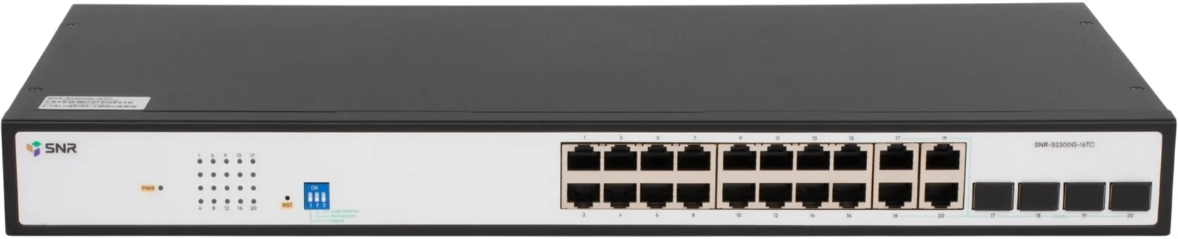 SNR SNR-S2300G-16TC Управляемый Web-smart коммутатор уровня 2, 16 портов 10/100/1000Base-T, 4 порта Combo 10/100/1000Base-T|100/1000Base-X SFP, встроенный БП ~220V AC