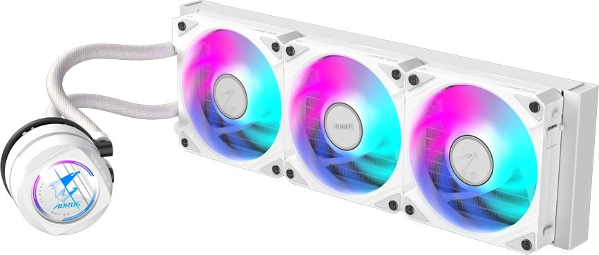 Система водяного охлаждения Gigabyte Aorus Waterforce II 360I ARGB Soc-AM5/AM4/1200/1700/1851 белый 4-pin 12.8-36.9dB Al Ret (GP-AORUS WATERFORCE II 360I) — фото 1