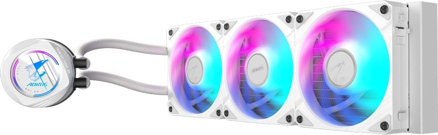 Система водяного охлаждения Gigabyte Aorus Waterforce II 360I ARGB Soc-AM5/AM4/1200/1700/1851 белый 4-pin 12.8-36.9dB Al Ret (GP-AORUS WATERFORCE II 360I) — миниатюра 2
