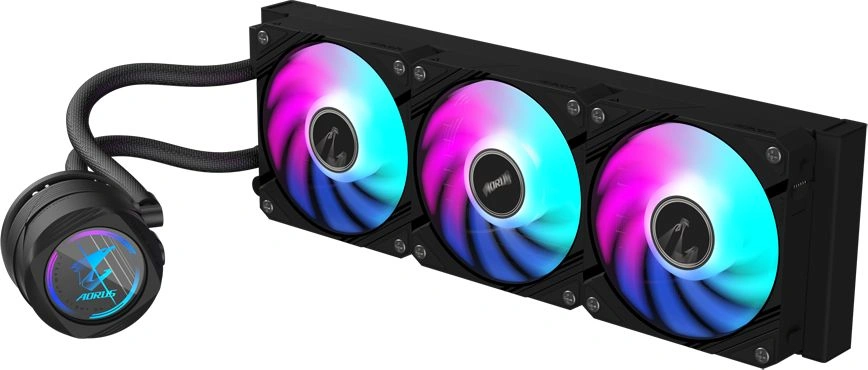 Система водяного охлаждения Gigabyte Aorus Waterforce II 360 ARGB Soc-AM5/AM4/1200/1700/1851 черный 4-pin 12.8-36.9dB Al Ret (GP-AORUS WATERFORCE II 360) — фото 1