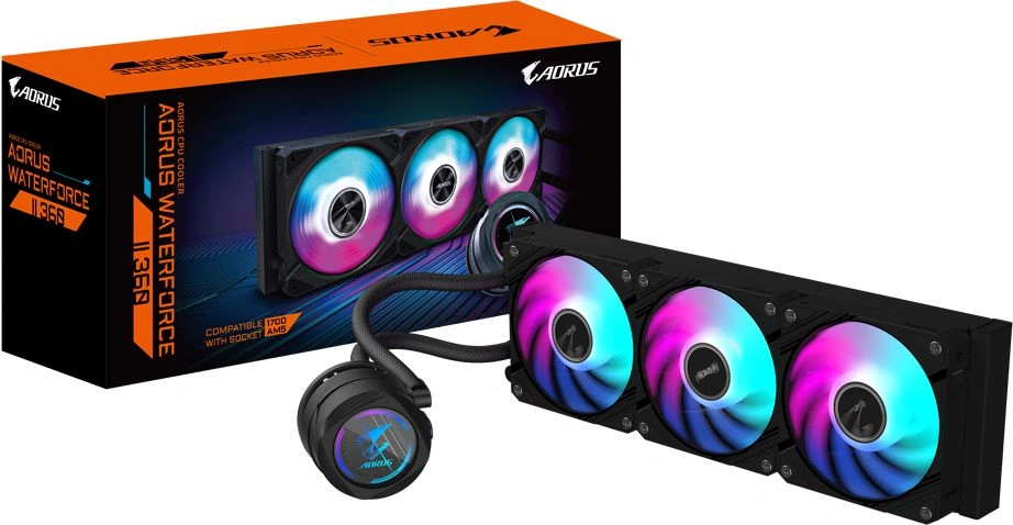 Система водяного охлаждения Gigabyte Aorus Waterforce II 360 ARGB Soc-AM5/AM4/1200/1700/1851 черный 4-pin 12.8-36.9dB Al Ret (GP-AORUS WATERFORCE II 360) — миниатюра 5