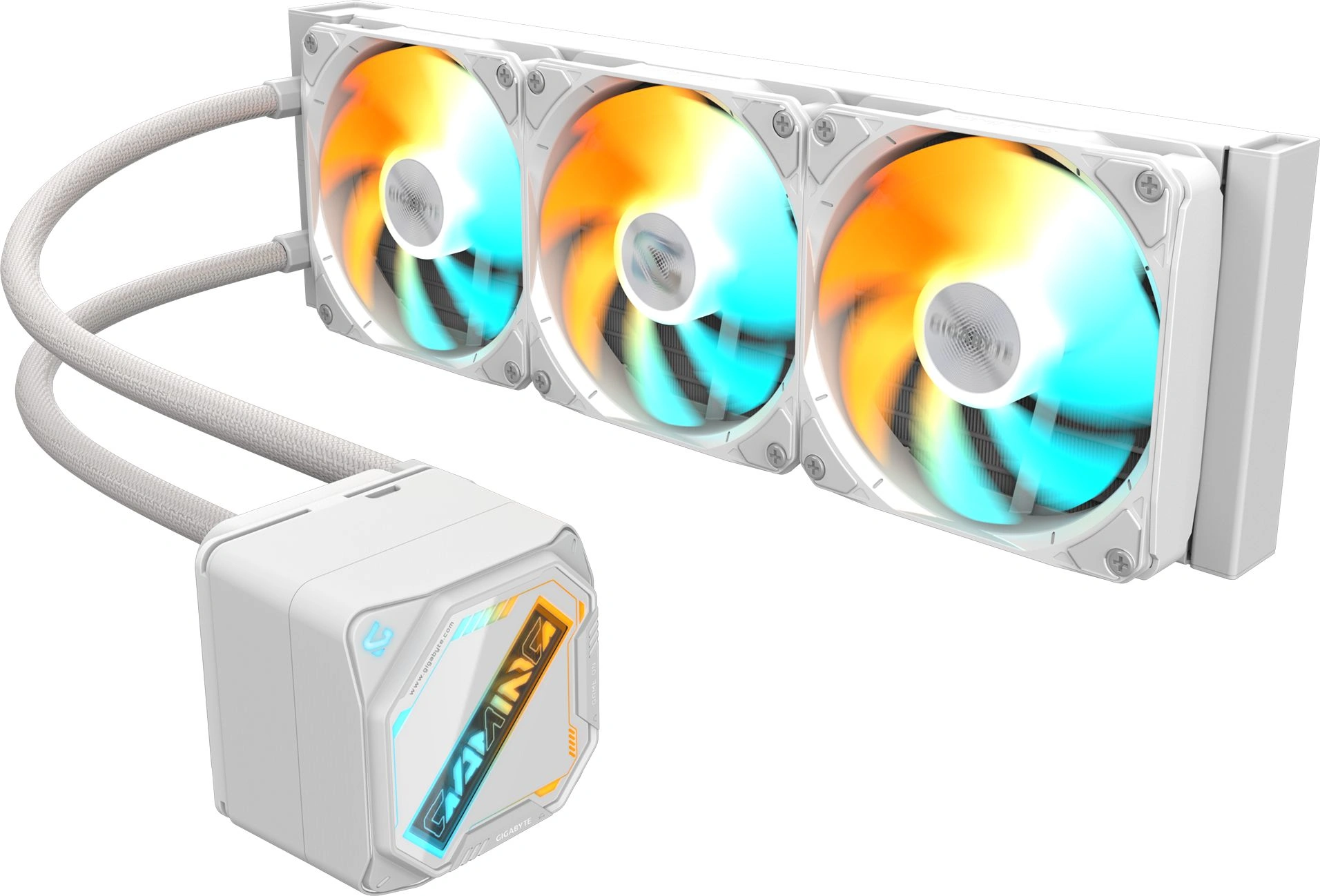 Система водяного охлаждения Gigabyte Gaming 360 ICE ARGB Soc-AM5/AM4/1200/1700/1851 белый 4-pin 13.8-35.8dB Al Ret (GP-GIGABYTE GME 360I) — фото 1
