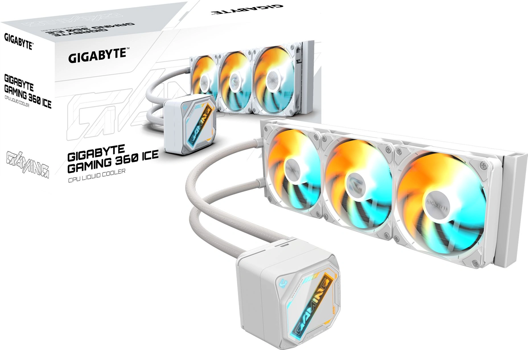 Система водяного охлаждения Gigabyte Gaming 360 ICE ARGB Soc-AM5/AM4/1200/1700/1851 белый 4-pin 13.8-35.8dB Al Ret (GP-GIGABYTE GME 360I) — миниатюра 5