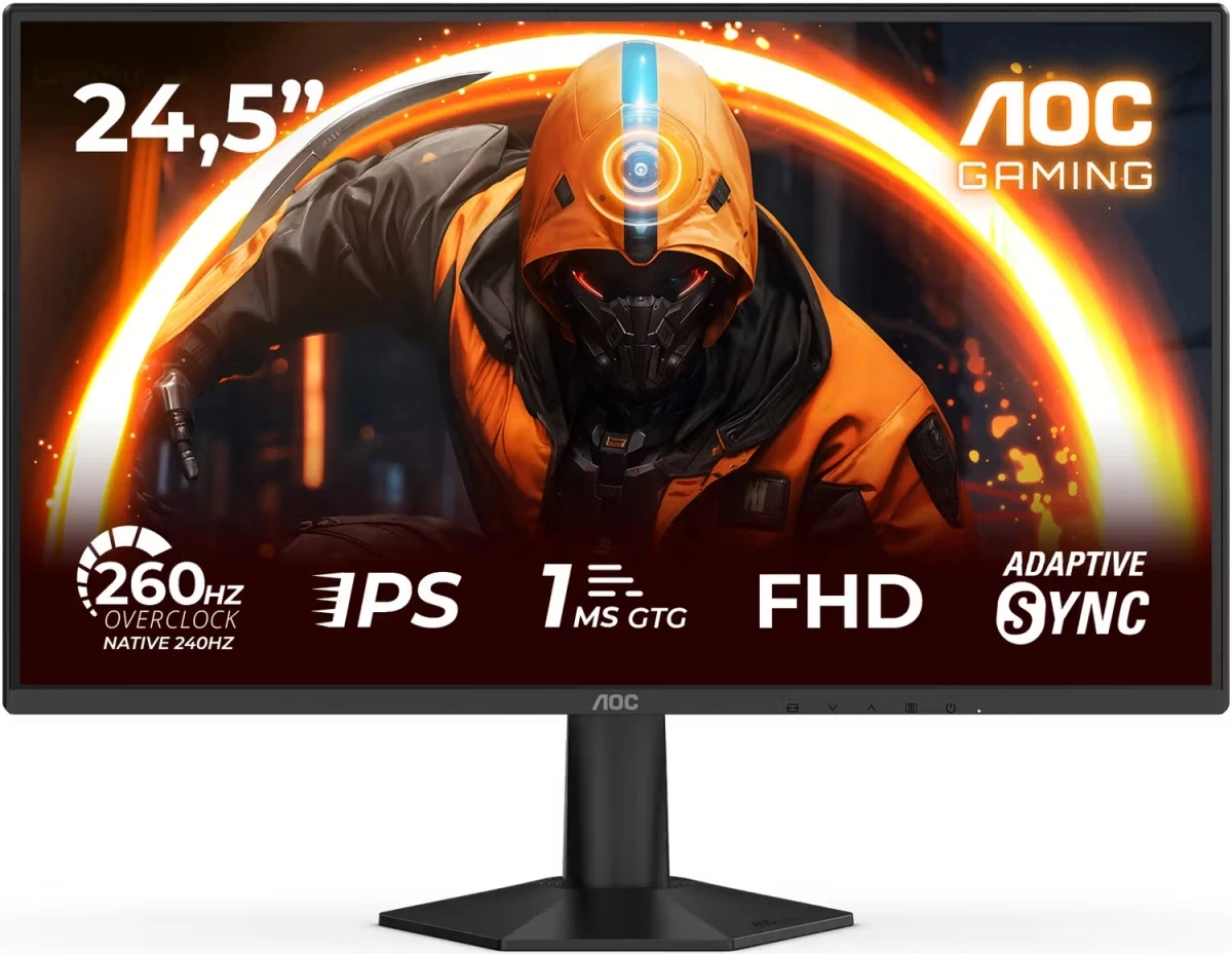 Монитор AOC 24.5" 25G50Z черный Fast IPS LED 16:9 HDMI матовая 300cd 178гр/178гр 1920x1080 240Hz DP FHD 2.63кг — фото 1