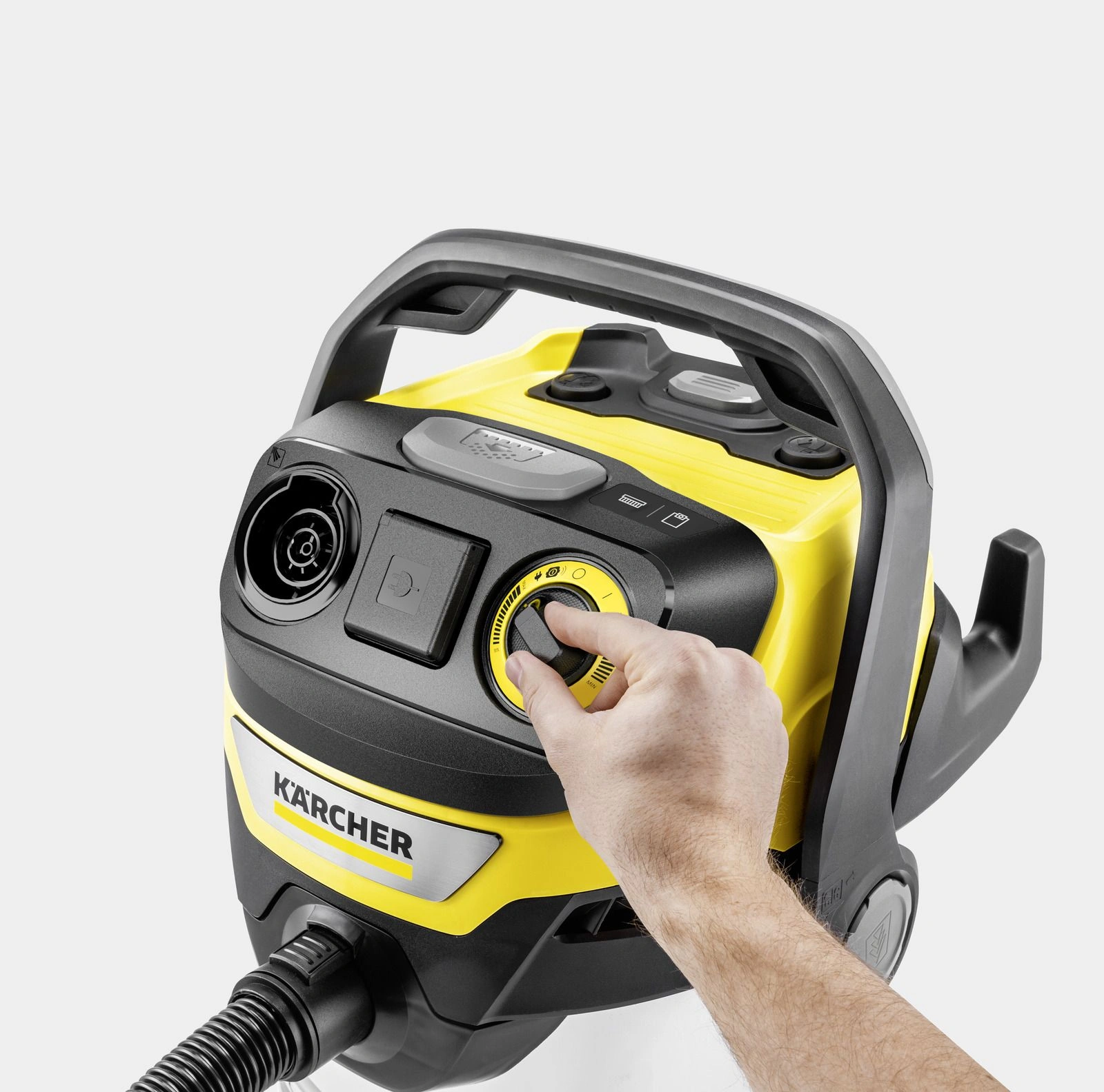 Строительный пылесос Karcher WD 7 Control P S 30/6/35/T 1400Вт (уборка: сухая/сбор воды/выдув) желтый — миниатюра 2