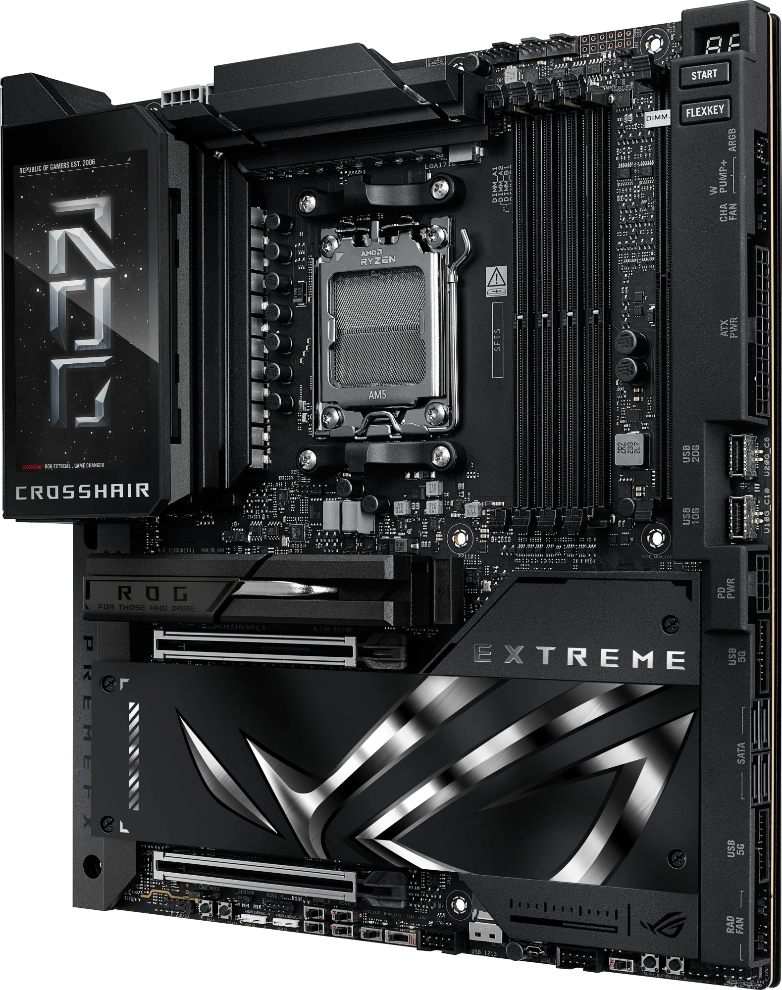 Материнская плата Asus ROG CROSSHAIR X870E EXTREME Socket AM5 AMD X870E 4xDDR5 ATX AC`97 8ch(7.1) 1 x 10Gigabit + 1 x 5Gigabit RAID+HDMI — миниатюра 4