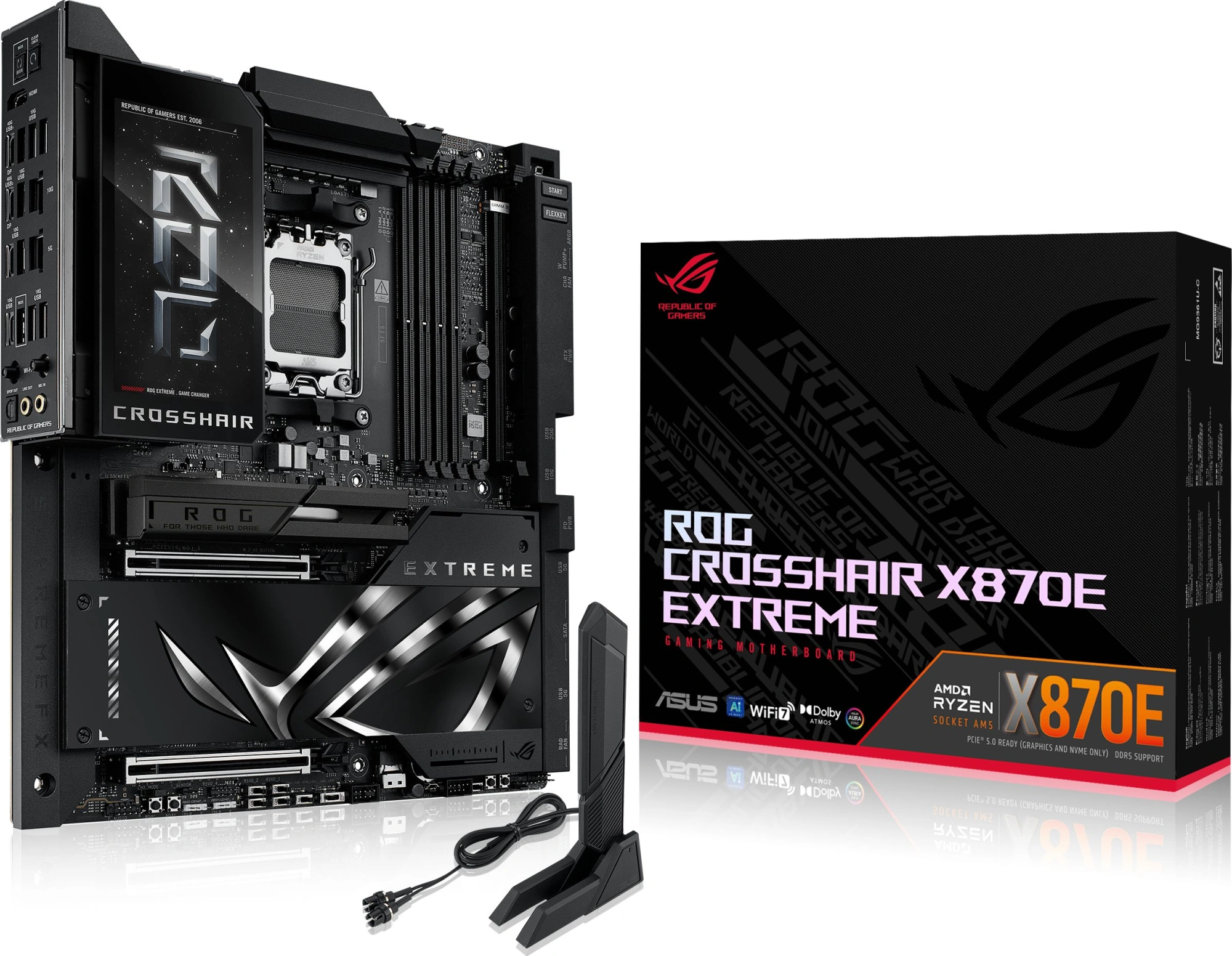 Материнская плата Asus ROG CROSSHAIR X870E EXTREME Socket AM5 AMD X870E 4xDDR5 ATX AC`97 8ch(7.1) 1 x 10Gigabit + 1 x 5Gigabit RAID+HDMI — миниатюра 11