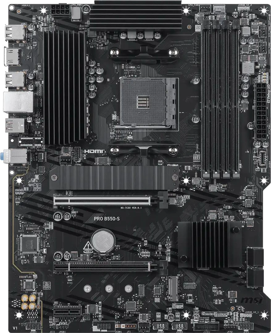 Материнская плата MSI PRO B550-S Soc-AM4 AMD B550 4xDDR4 ATX AC`97 8ch(7.1) GbLAN RAID+HDMI — миниатюра 2