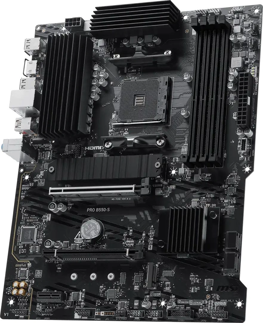 Материнская плата MSI PRO B550-S Soc-AM4 AMD B550 4xDDR4 ATX AC`97 8ch(7.1) GbLAN RAID+HDMI — миниатюра 3