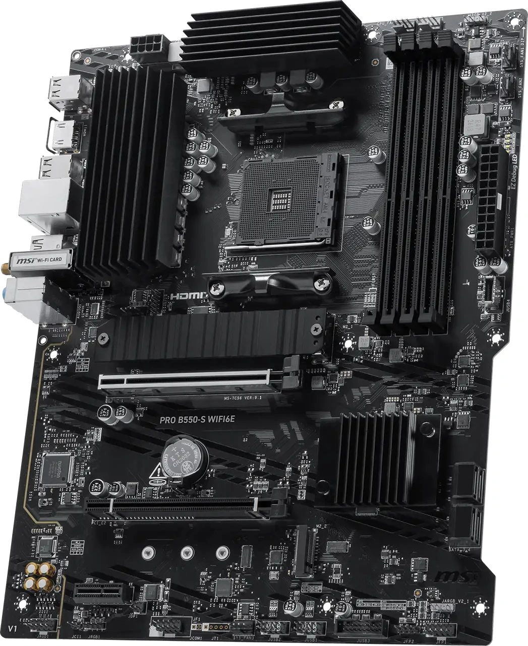 Материнская плата MSI PRO B550-S WIFI6E Soc-AM4 AMD B550 4xDDR4 ATX AC`97 8ch(7.1) GbLAN RAID+HDMI — миниатюра 5