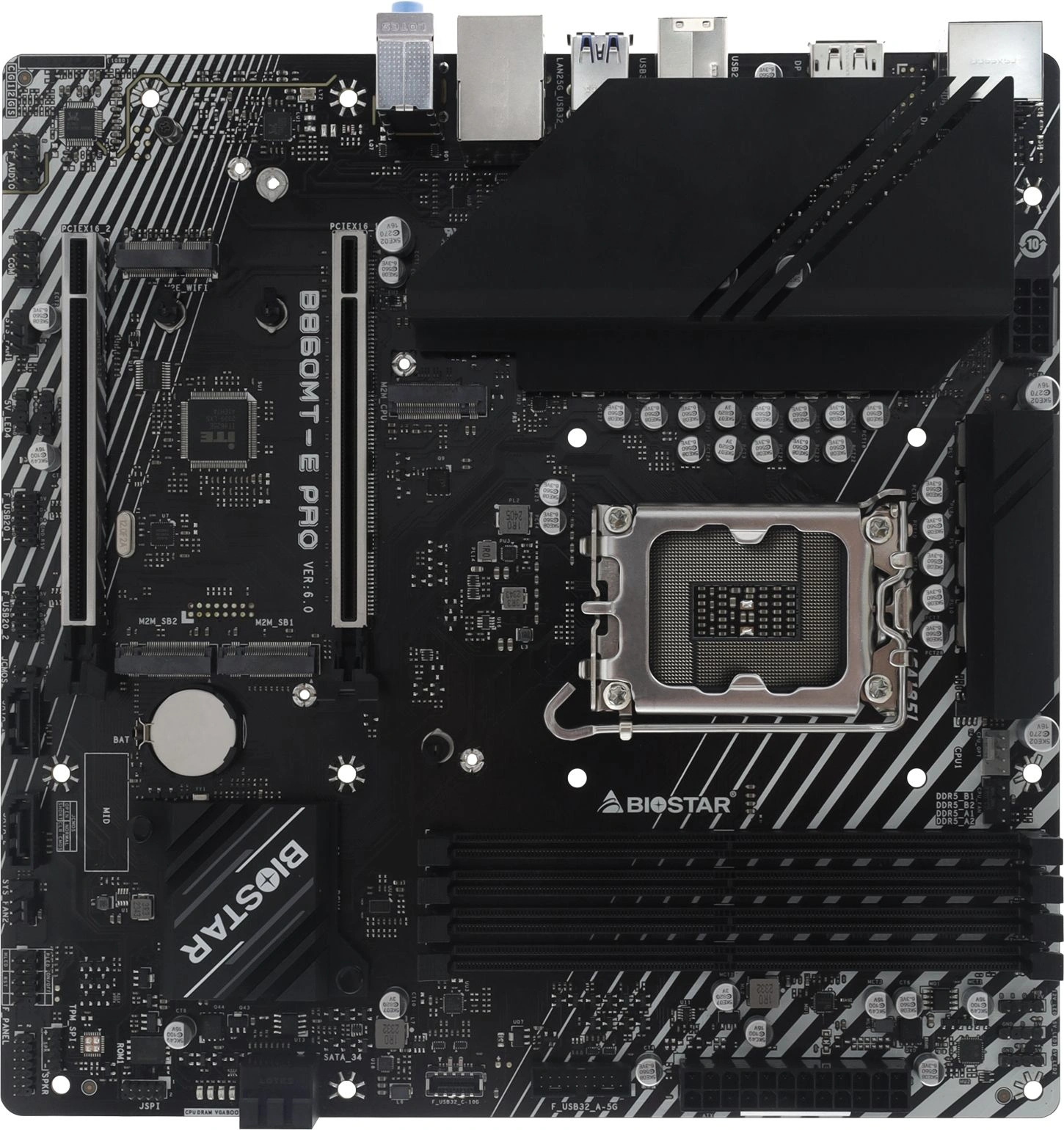 Материнская плата Biostar B860MT-E PRO Soc-1851 Intel B860 4xDDR5 mATX AC`97 8ch(7.1) 2.5Gg RAID+HDMI+DP — фото 1