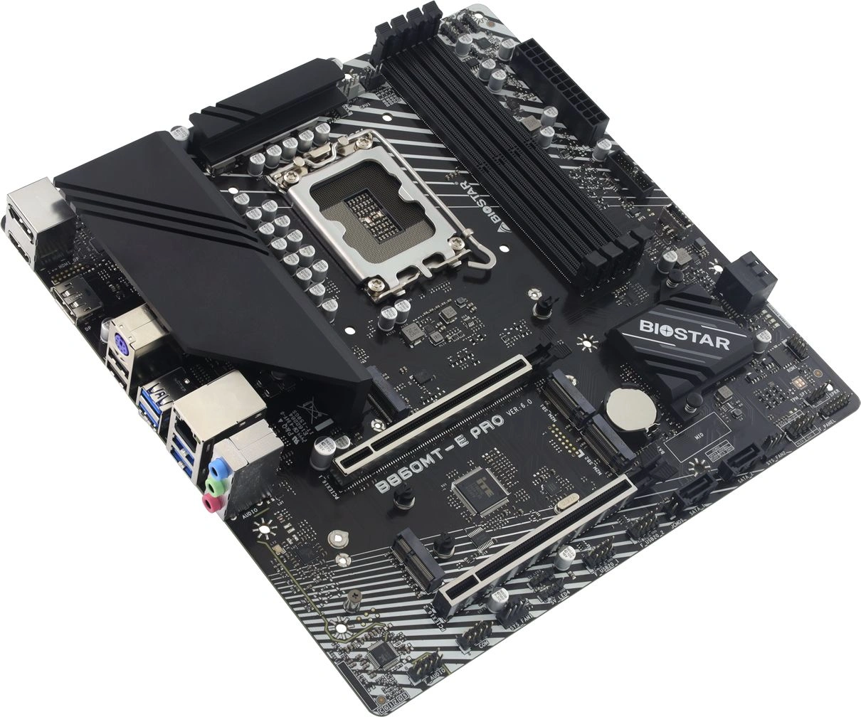 Материнская плата Biostar B860MT-E PRO Soc-1851 Intel B860 4xDDR5 mATX AC`97 8ch(7.1) 2.5Gg RAID+HDMI+DP — миниатюра 3