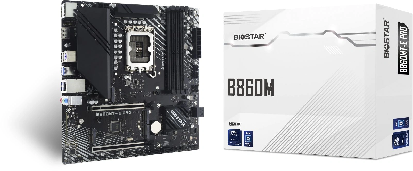 Материнская плата Biostar B860MT-E PRO Soc-1851 Intel B860 4xDDR5 mATX AC`97 8ch(7.1) 2.5Gg RAID+HDMI+DP — миниатюра 2