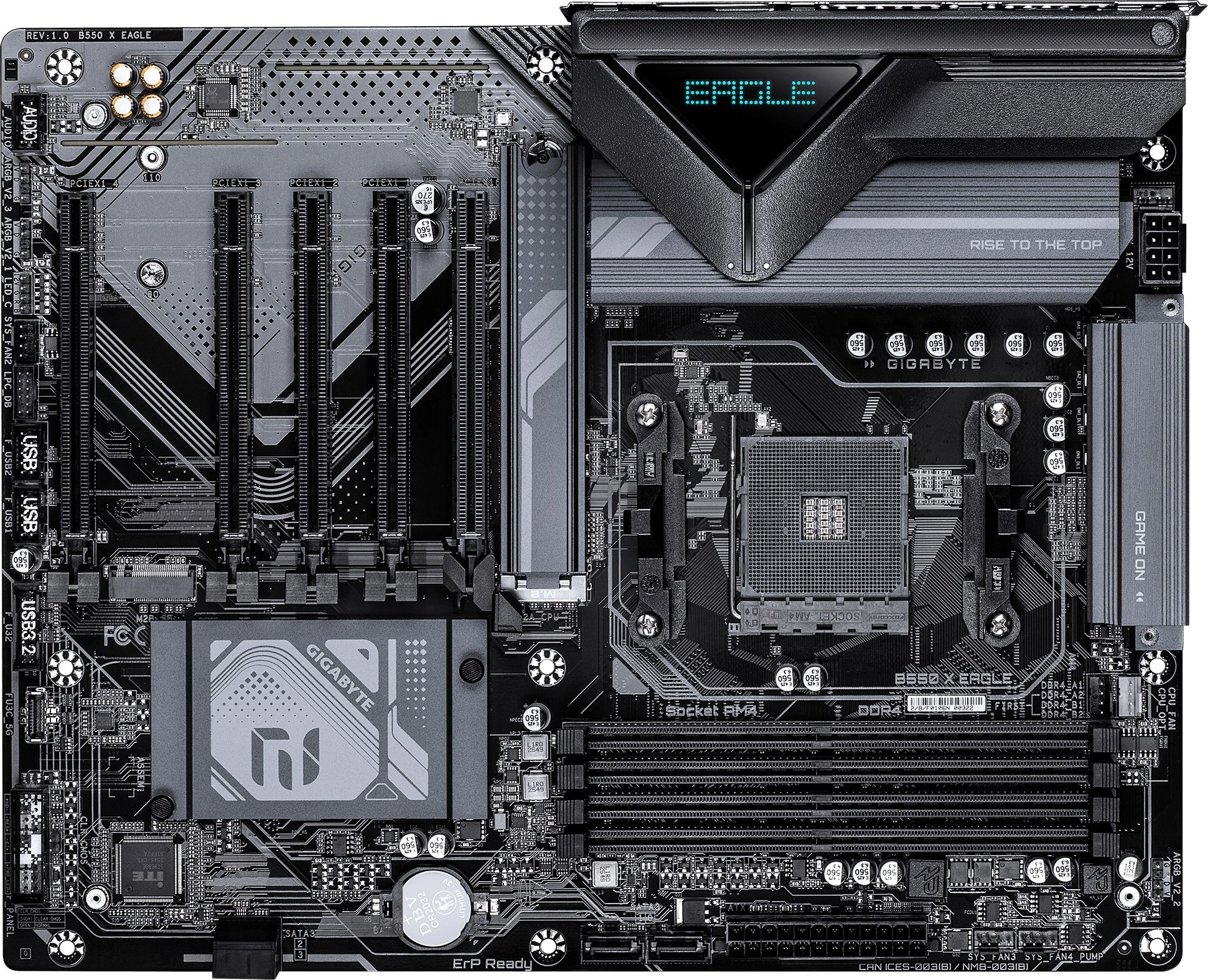 Материнская плата Gigabyte B550 X EAGLE, AM4, B550, 4×DDR4, ATX