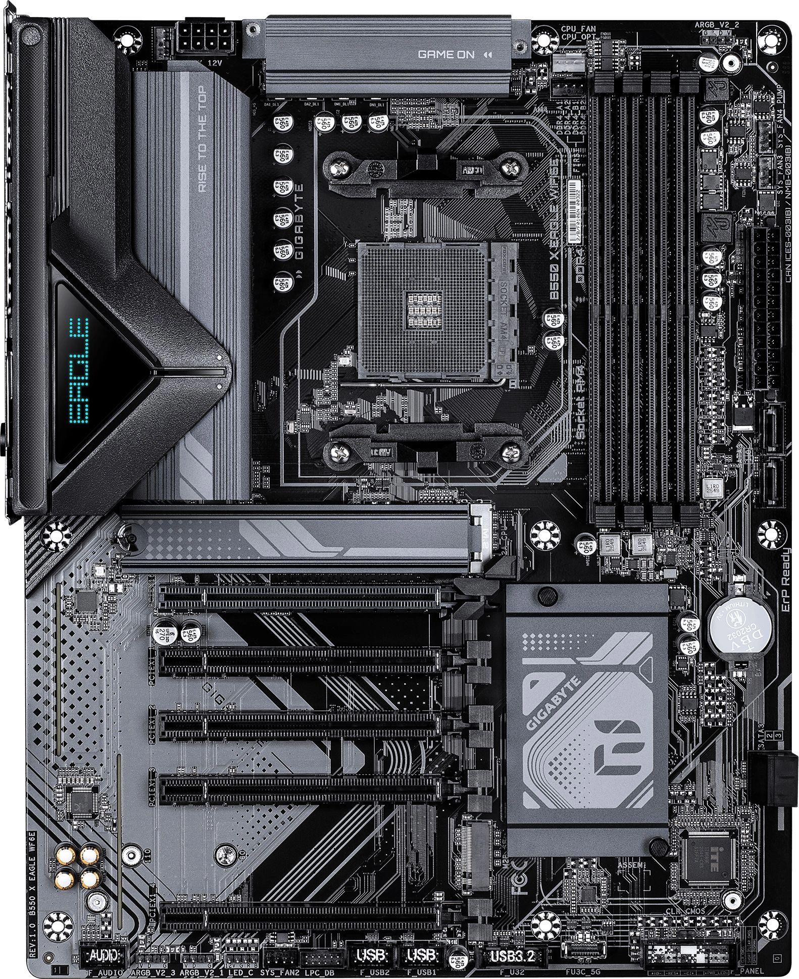 Материнская плата Gigabyte B550 X EAGLE WF6E Soc-AM4 AMD B550 4xDDR4 ATX AC`97 8ch(7.1) 2.5Gg RAID+HDMI — миниатюра 3