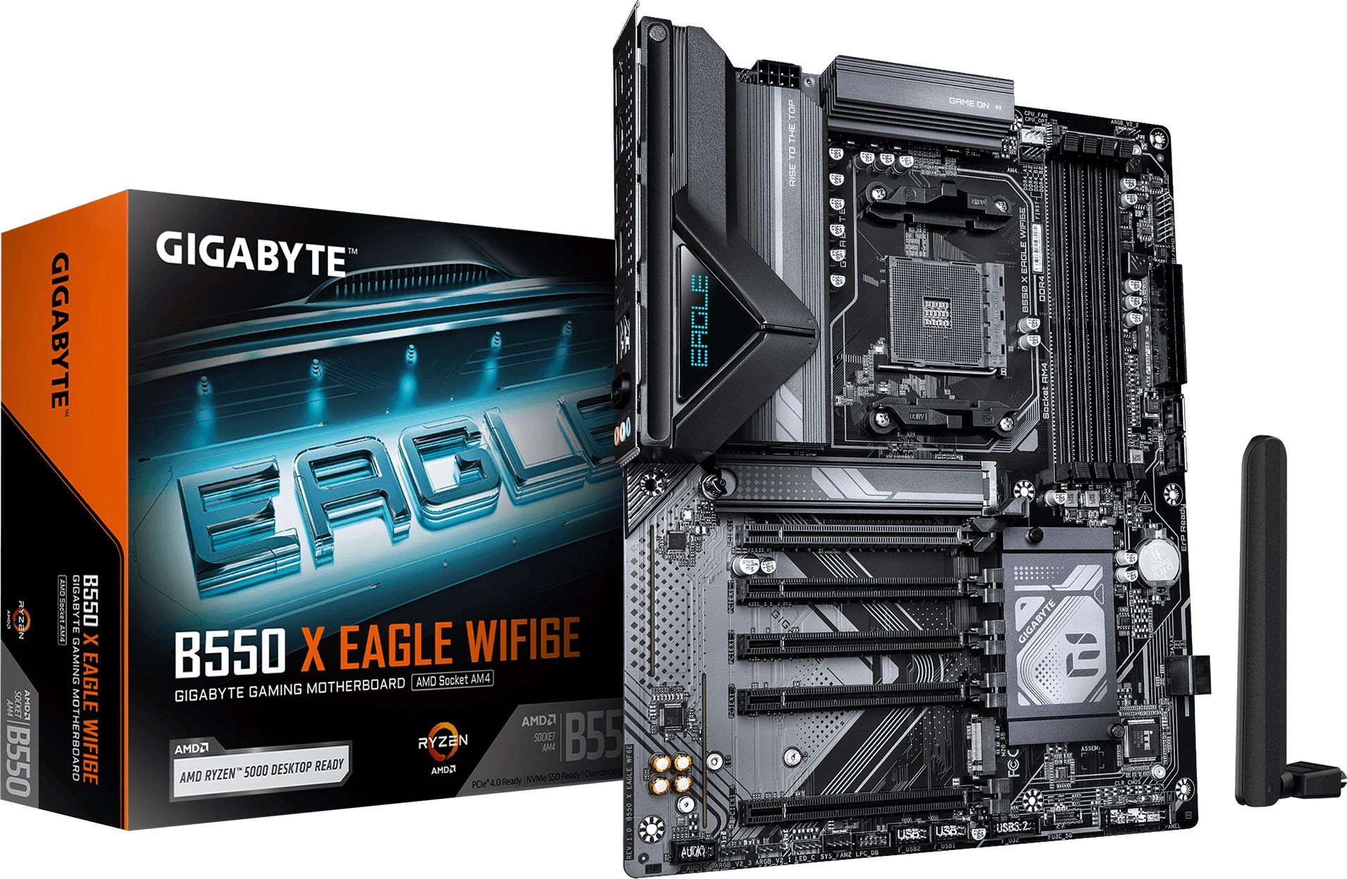 Материнская плата Gigabyte B550 X EAGLE WF6E Soc-AM4 AMD B550 4xDDR4 ATX AC`97 8ch(7.1) 2.5Gg RAID+HDMI — миниатюра 2