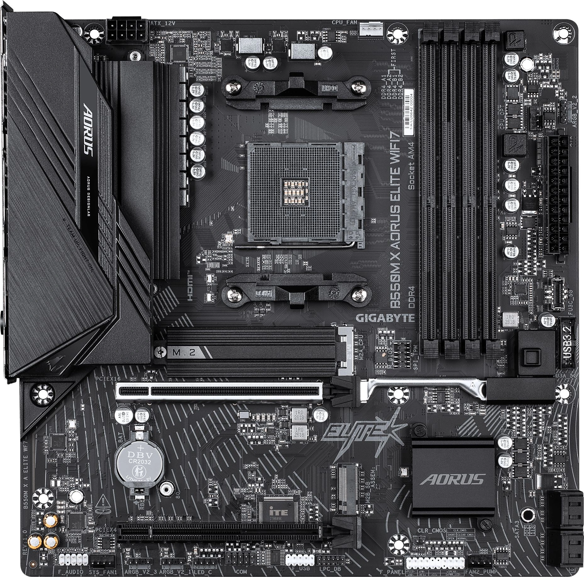 Материнская плата Gigabyte B550M X A ELITE WF7 Soc-AM4 AMD B550 4xDDR4 mATX AC`97 8ch(7.1) 2.5Gg RAID+HDMI+DP — миниатюра 3