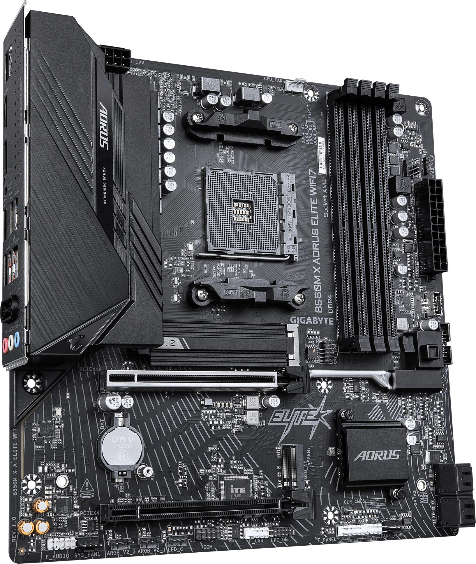 Материнская плата Gigabyte B550M X A ELITE WF7 Soc-AM4 AMD B550 4xDDR4 mATX AC`97 8ch(7.1) 2.5Gg RAID+HDMI+DP — миниатюра 4