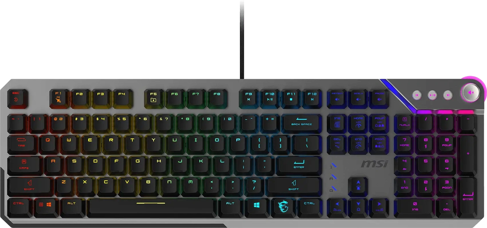 Клавиатура MSI Strike 600 V2 механическая черный USB Multimedia for gamer LED (S11-04RU261-CLA) кабель 1.8м — фото 1