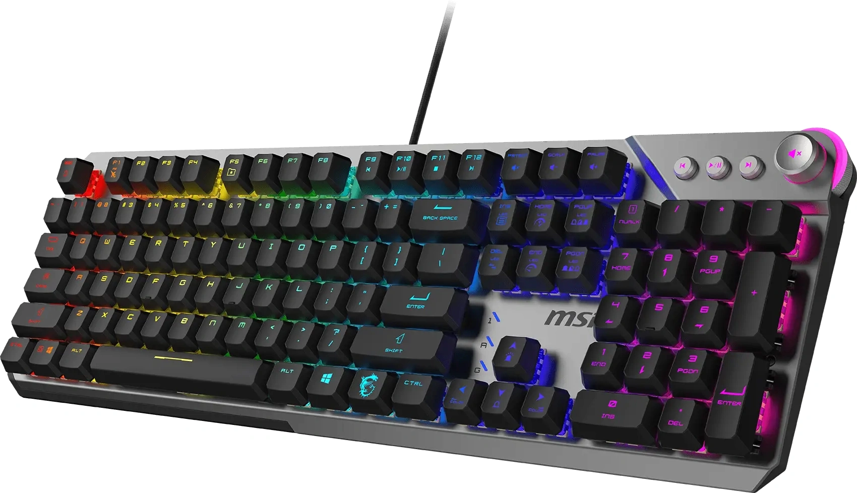 Клавиатура MSI Strike 600 V2 механическая черный USB Multimedia for gamer LED (S11-04RU261-CLA) кабель 1.8м — миниатюра 2