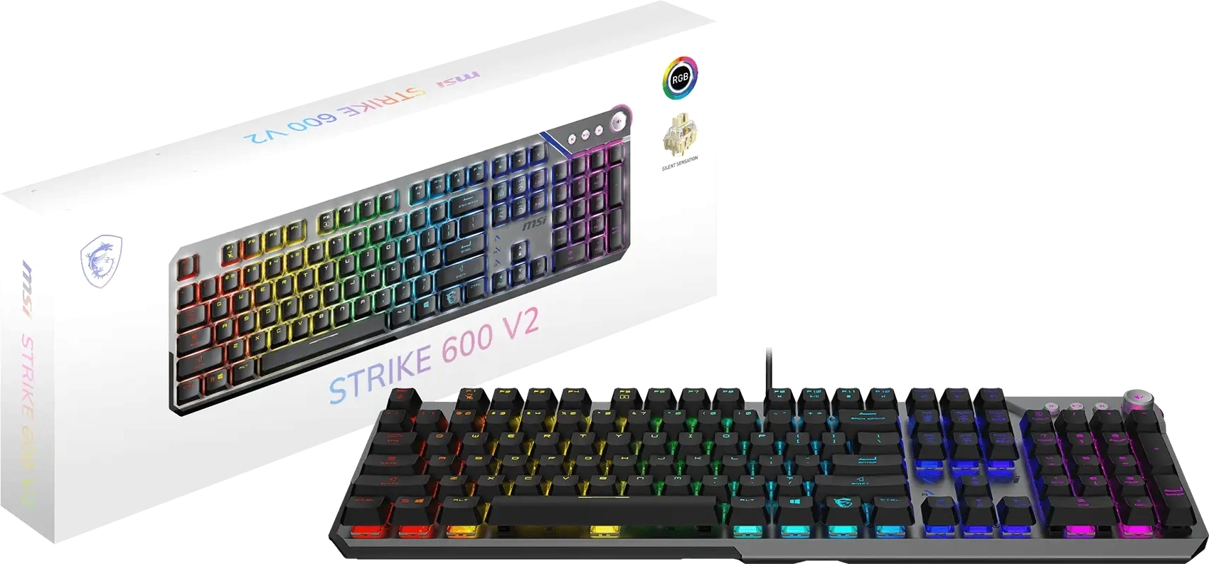 Клавиатура MSI Strike 600 V2 механическая черный USB Multimedia for gamer LED (S11-04RU261-CLA) кабель 1.8м — миниатюра 5