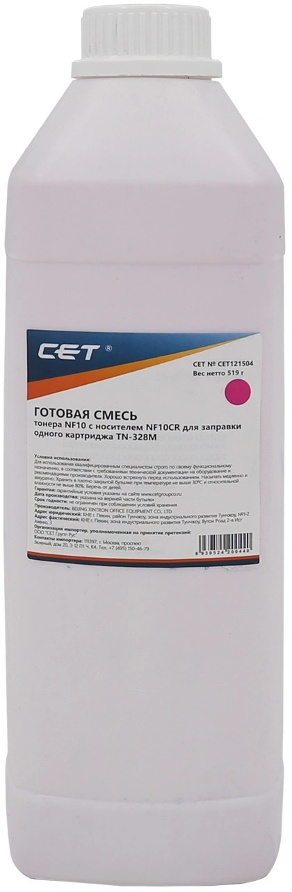 Тонер Cet CET121504 пурпурный бутылка 486гр. для принтера bizhub C250i/C300i/C360i — фото 1