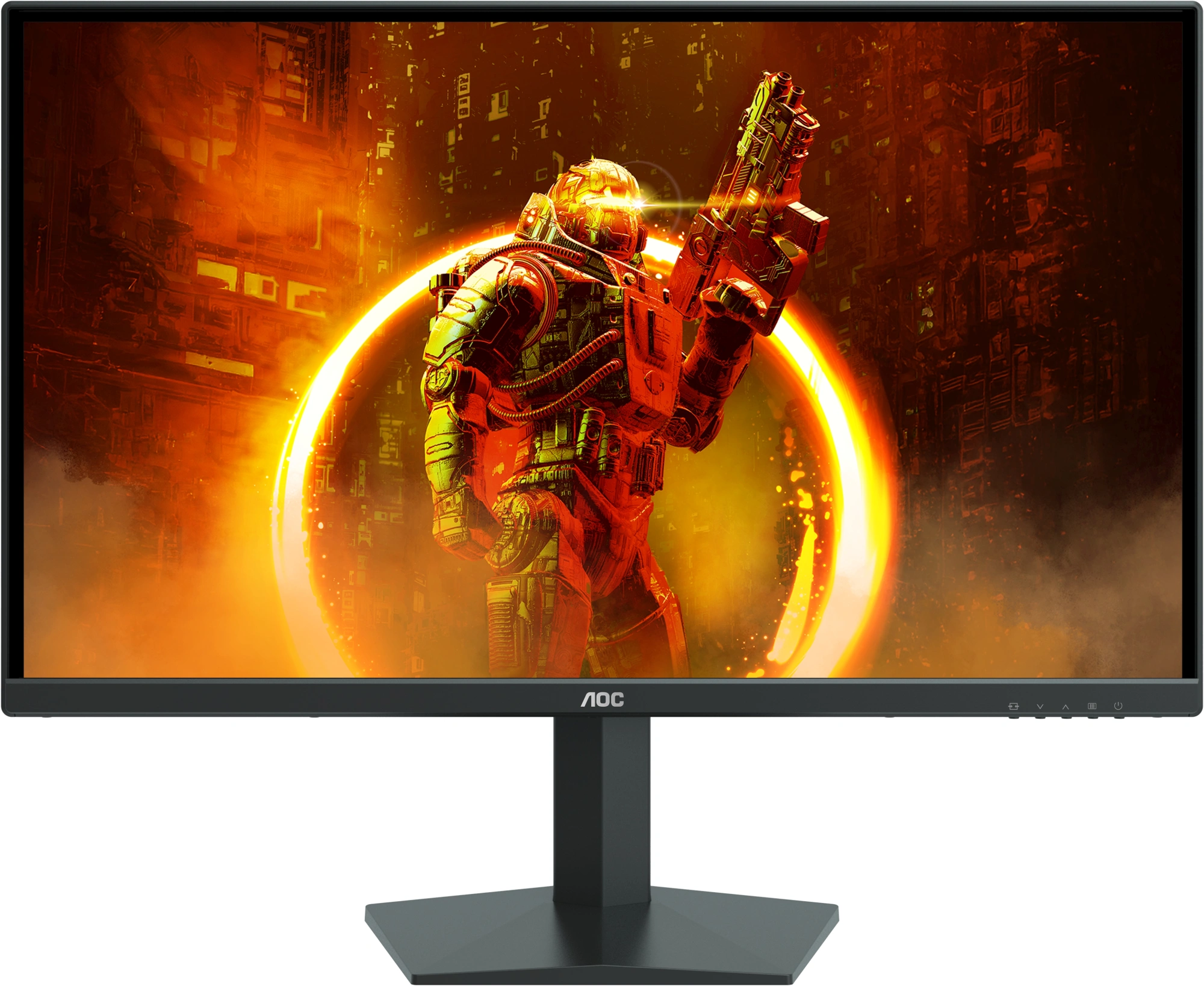 Монитор AOC 23.8" 24G10ZNE черный/красный VA 16:9 HDMI M/M матовая 300cd 1920x1080 180Hz DP FHD 3.3кг — фото 1