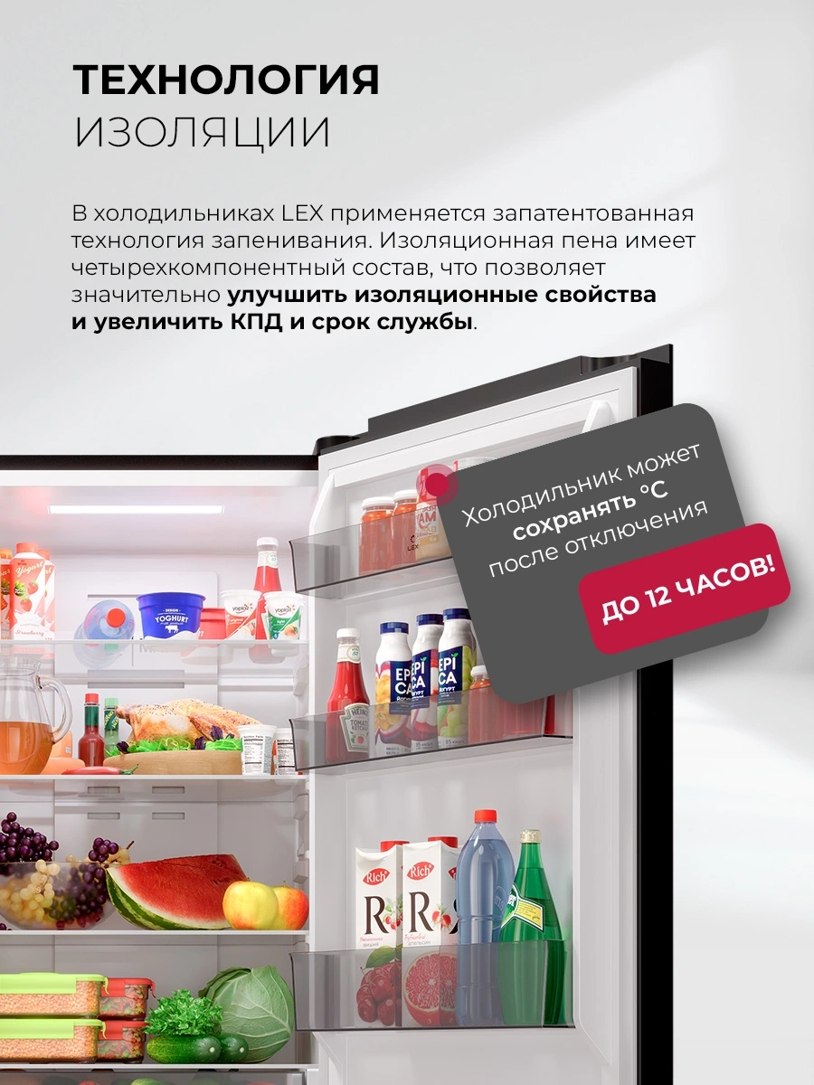 Холодильник Lex LKB350DRID 2-хкамерн. темно-серый глянц. инвертер — миниатюра 16