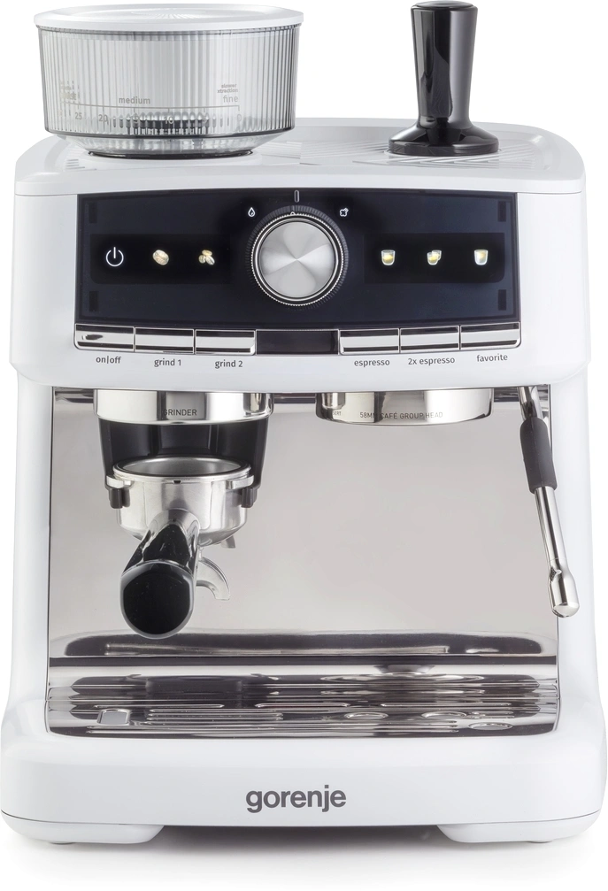 Кофеварка рожковая Gorenje GSACM20W 1550Вт белый/черный — миниатюра 12
