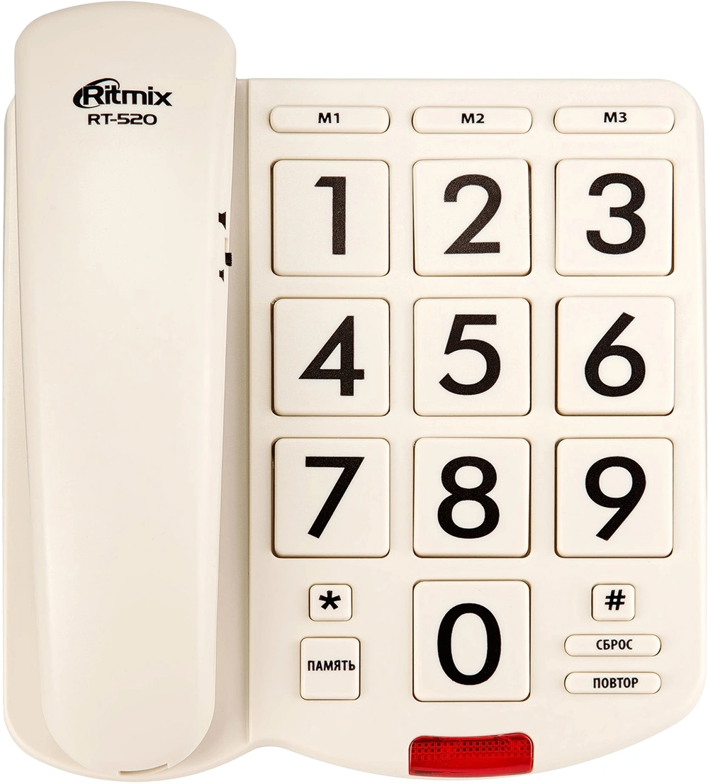 Телефон проводной Ritmix RT-520 слоновая кость — миниатюра 2