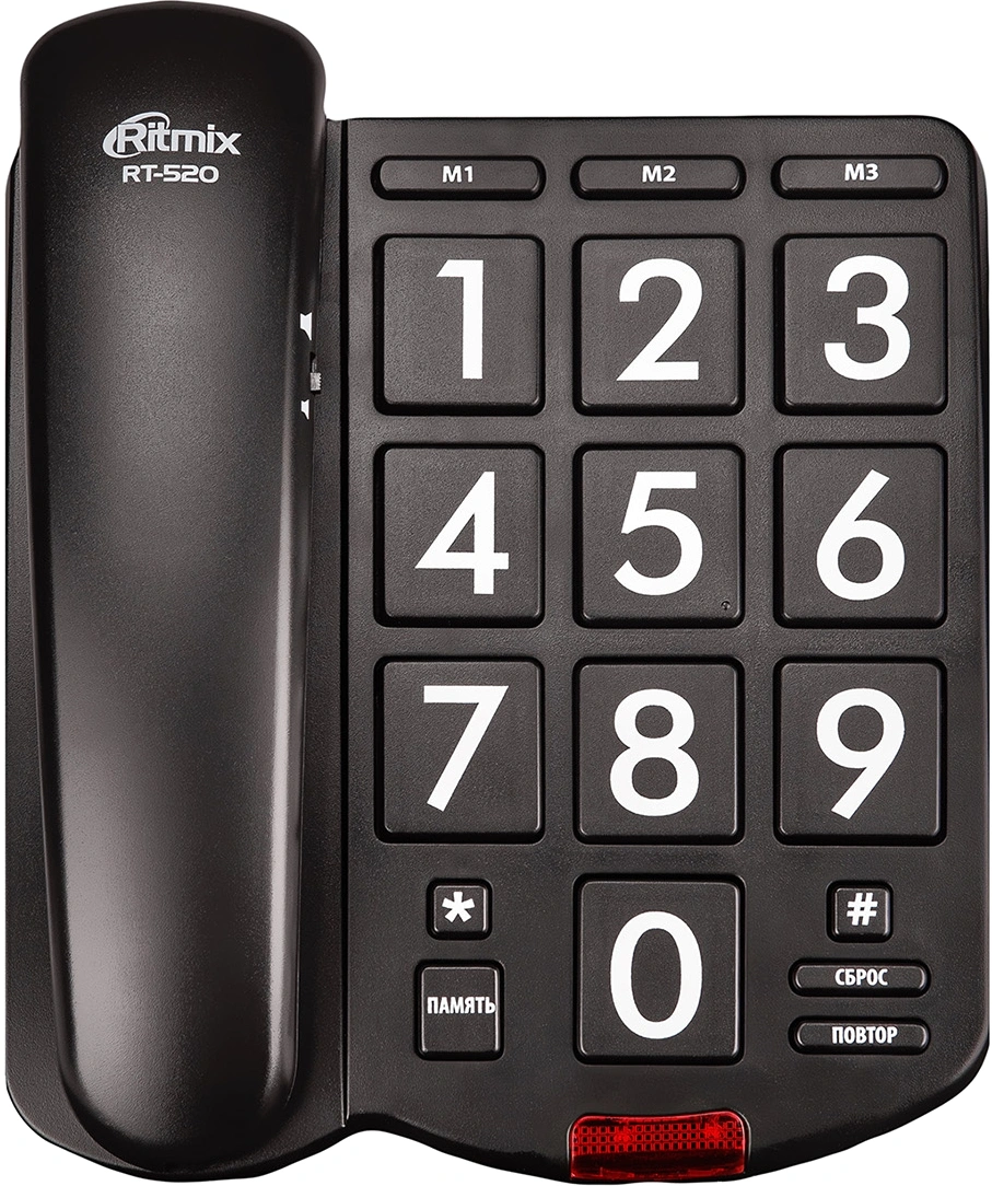 Телефон проводной Ritmix RT-520 черный — миниатюра 2