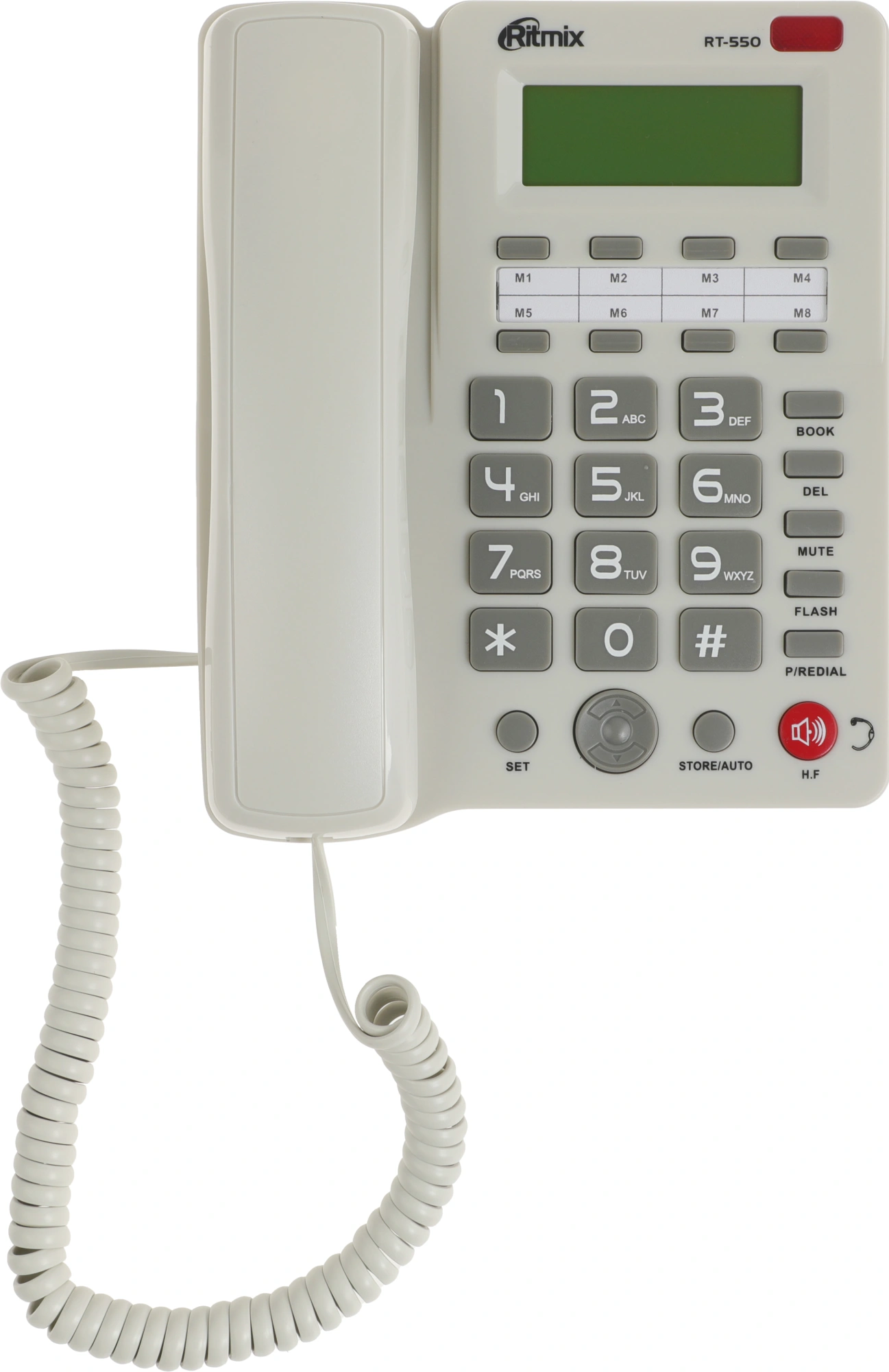 Телефон проводной Ritmix RT-550 белый/серый — миниатюра 2