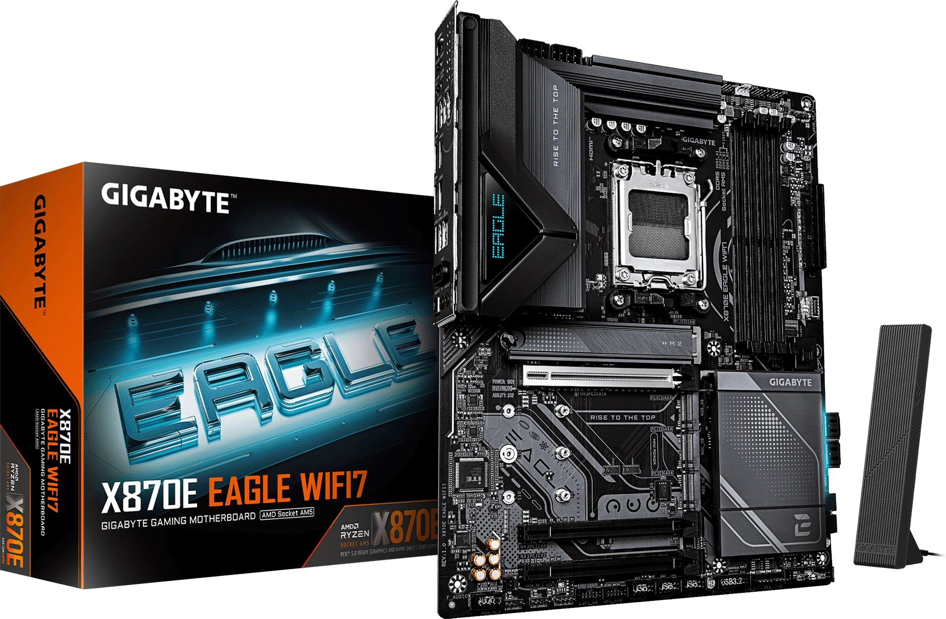 Материнская плата Gigabyte X870E EAGLE WIFI7 Socket AM5 AMD X870E 4xDDR5 ATX AC`97 8ch(7.1) 5Gigabit RAID+HDMI — миниатюра 2