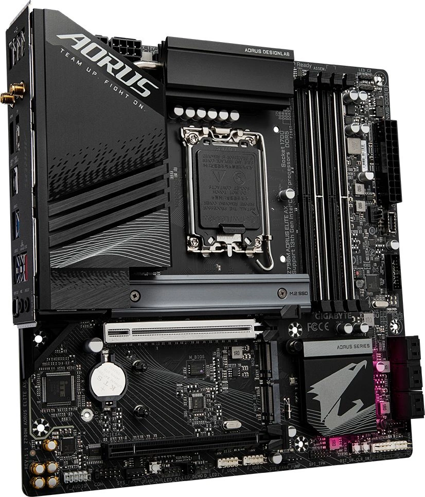 Материнская плата Gigabyte Z790M AORUS ELITE AX Soc-1700 Intel Z790 4xDDR5 mATX AC`97 8ch(7.1) 2.5Gg RAID+HDMI+DP — миниатюра 5