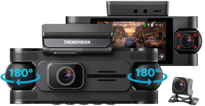 Видеорегистратор TrendVision Proof 360 GPS Ultra черный 2Mpix 2160x3840 2160p 150гр. GPS SigmaStar SSC8838G — фото 1