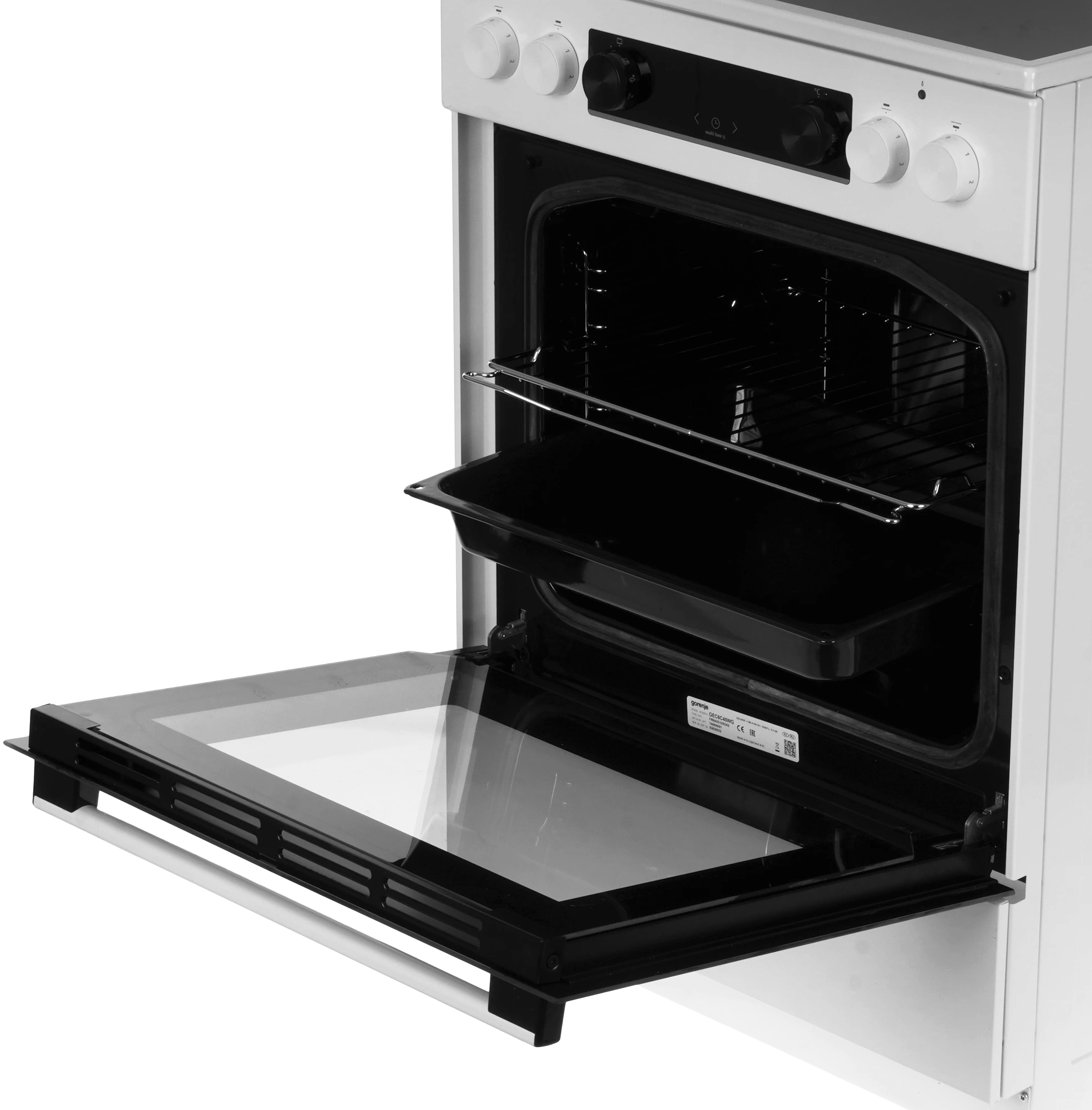 Плита Электрическая Gorenje GEC6C40WG белый стеклокерамика (без крышки) — миниатюра 6