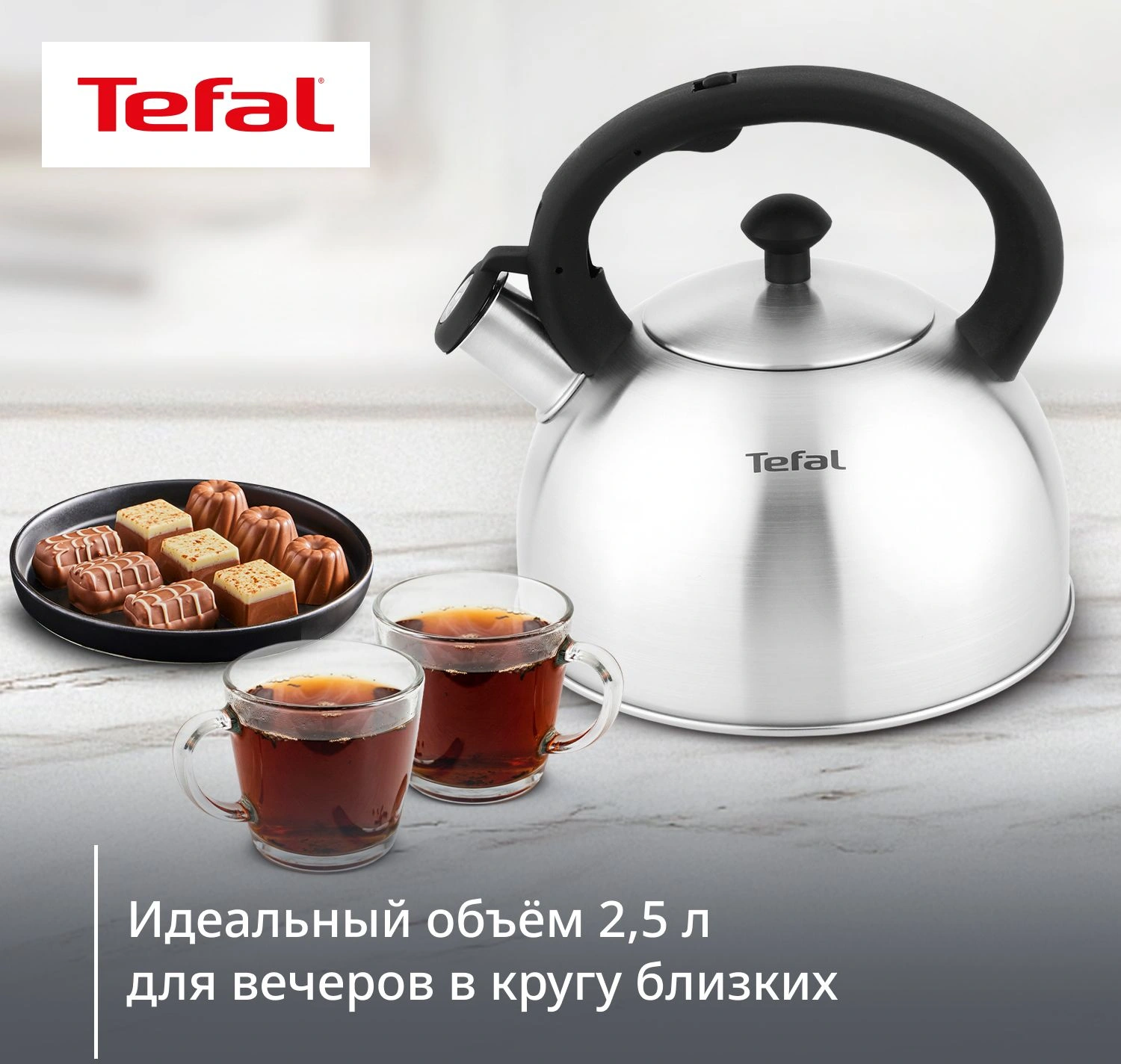 Чайник металлический Tefal Wawe N4210117 2.5л. серебристый (3110602015) — миниатюра 6